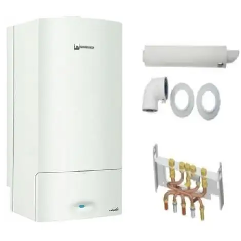 PACK Chaudière Murale Gaz ELM LEBLANC Megalis Condens GVAC 25-1M 24 Kw + Dosseret + Ventouse 1 PACK Chaudière Murale Gaz ELM LEBLANC Megalis Condens GVAC 25-1M 24 Kw + Dosseret + Ventouse